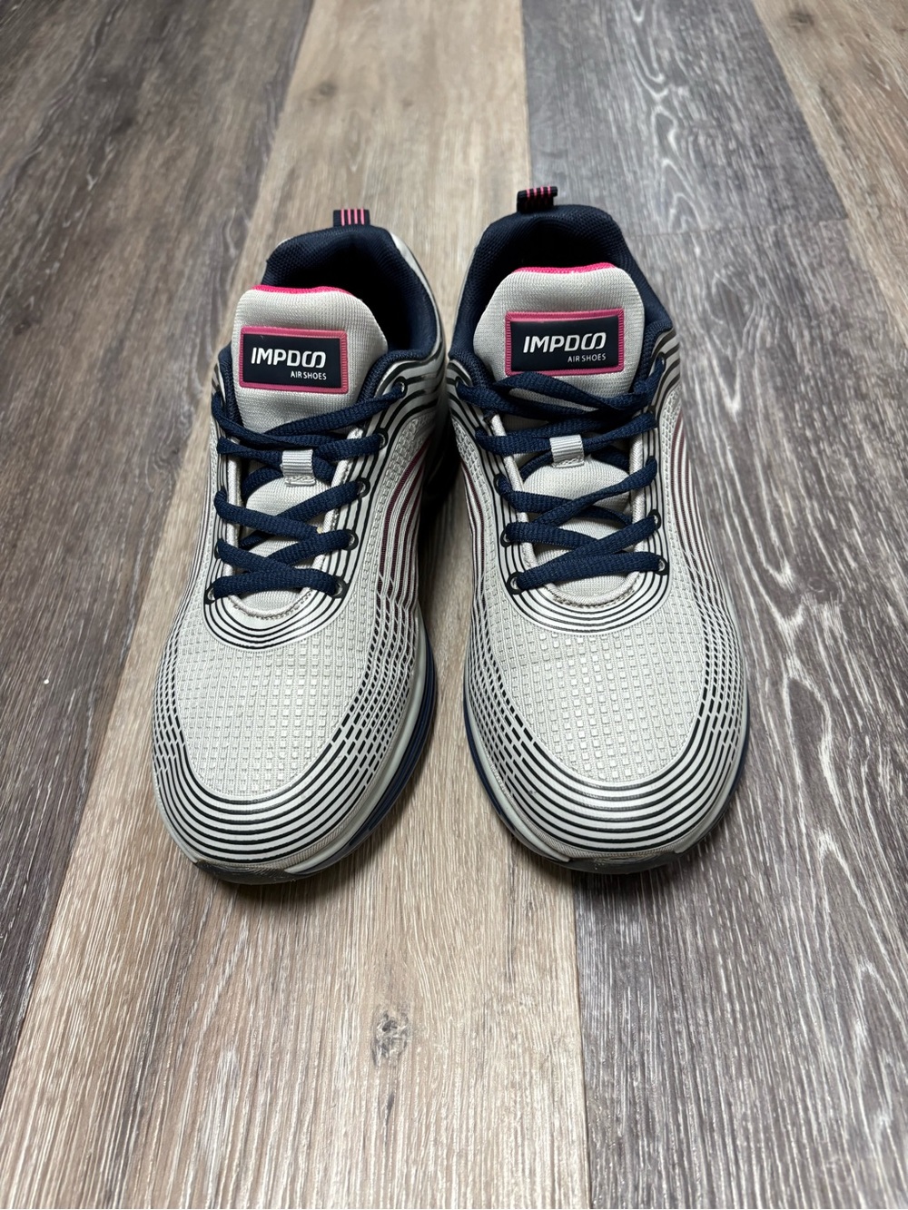 Women's Gray and Pink Athletic Sneakers